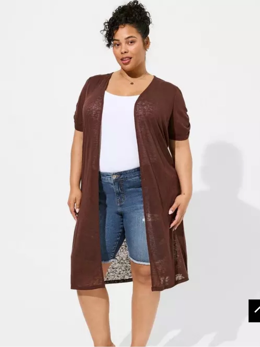 Torrid Slub Duster Ruched Short Sleeve Puce size 1X